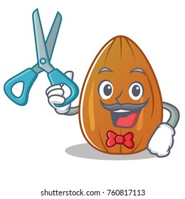 Barber almond nut character cartoon