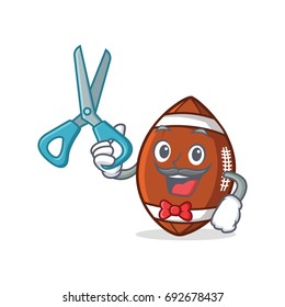 Barber American football character cartoon