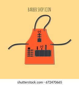 Barber apron icon. Flat style. Vector illustration.
