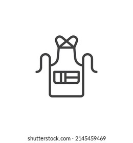 Barber apron line icon. linear style sign for mobile concept and web design. Apron with pocket outline vector icon. Symbol, logo illustration. Vector graphics
