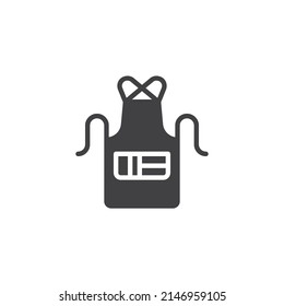 Barberschürze, Vektorsymbol. volles Flachzeichen für mobiles Konzept und Webdesign. Schürze mit Taschensymbol. Symbol, Logo-Abbildung. Vektorgrafik