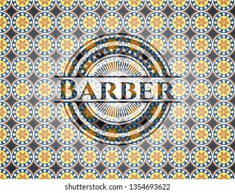 Barber arabesque emblem. arabic decoration.