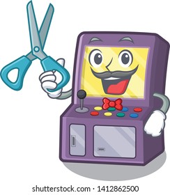 Barber arcade machine isolated with the character