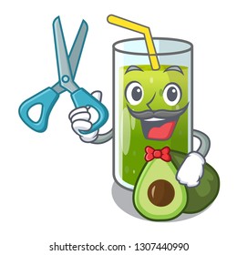 Barber avocado smoothies in a mascot glass