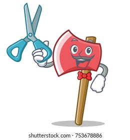 Barber axe character cartoon style vector illustration