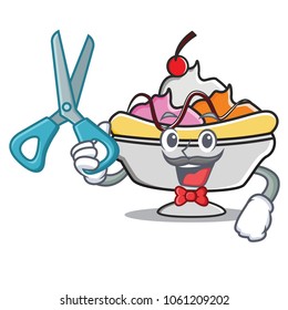 Barber banana split character cartoon