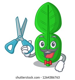Barber bergamot lime leaf isolated on mascot