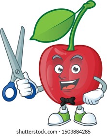 Barber Bing Cherries Isolated Mascot In Character