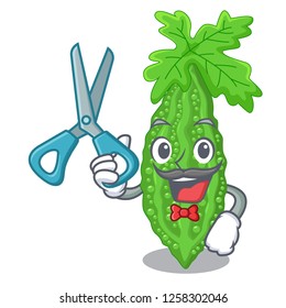Barber Bitter melon isolated on a mascot