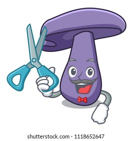 Barber blewit mushroom character cartoon