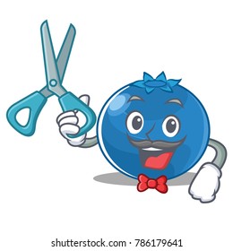 Barber blueberry character cartoon style