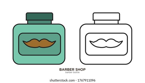 Barber bottle vector illustration lineal color and filled design
