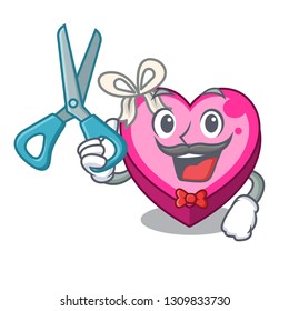 Barber box heart in shape of mascot