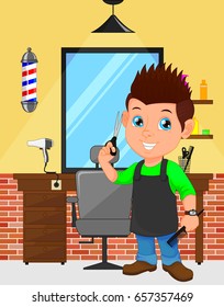 Barber boy cartoon