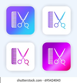 Barber bright purple and blue gradient app icon