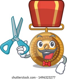 Barber bronze medal isolated with the mascot