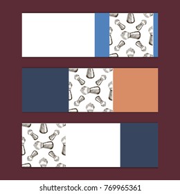 Barber brush banner in sketch style. For print, shop and creative design. Vector illustration. 