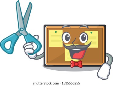 Barber bulletin board with the cartoon shape