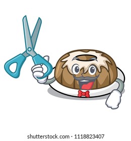 Barber bundt cake character cartoon