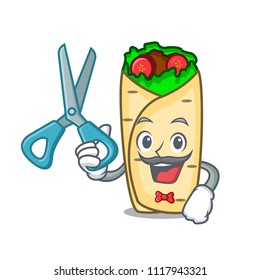 Barber burrito character cartoon style