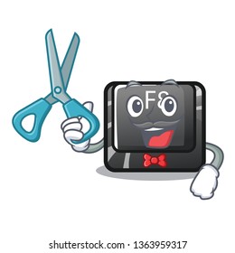 Barber button f8 in the shape character