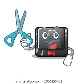 Barber button f9 isolated in the mascot