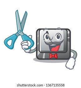 Barber button A isolated with the mascot