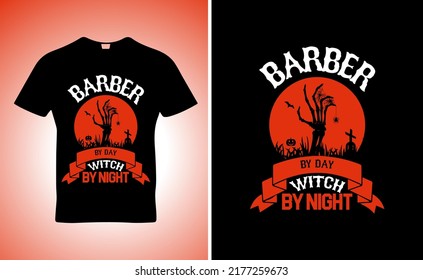 Barber-by-day-Hexe-Angebot T-Shirt-Vorlage Design Vektor