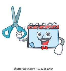 Barber calendar character cartoon style