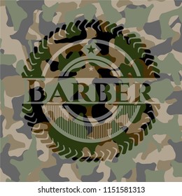 Barber camouflaged emblem
