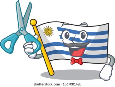 Barber cartoon flag uruguay in with mascot