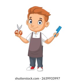 Barber cartoon isolated on white background