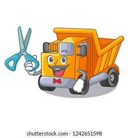 Barber cartoon truck on the table learn