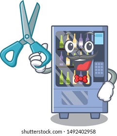 Barber cartoon wine vending machine on character table