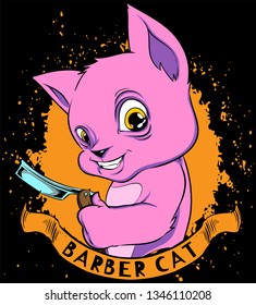 A barber cat is always ready to give you a trim. 