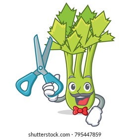 Barber celery character cartoon style