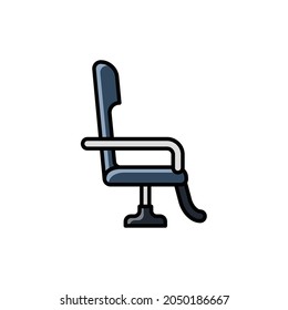 Barber Chair Filled Icon - Barbershop Icon Design Vector Illustration.