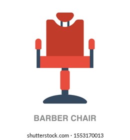 Barber chair flat icon on white transparent background. You can be used barber chair icon for several purposes.