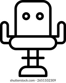 ícone de cadeira de barbeiro projeto de ilustração com contorno, isso não é feito de qualquer geração de IA