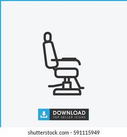barber chair icon. Simple outline barber chair vector icon. On white background.