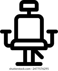 icono de silla de barbero. Diseño De Estilo Lineal Delgado Aislado Sobre Fondo Blanco