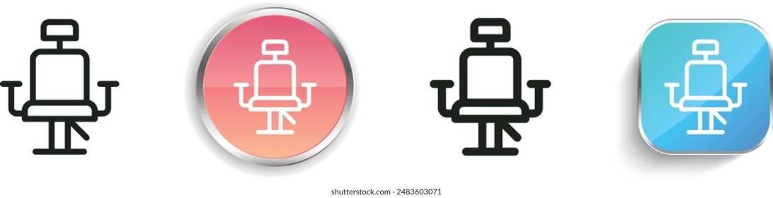 barber chair icon. Thin Linear, Regular and Button Style Design Isolated On White Background