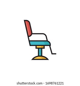 barber chair icon vector illustration filled outline style design. isolated on white background