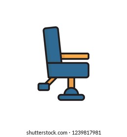 barber chair icon vector. barber shop icon with fiil outline style