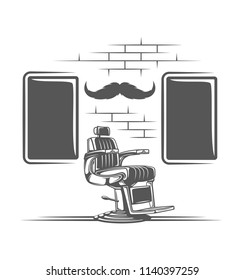 Barber chair isolated on white background. Design element. Vector illustration