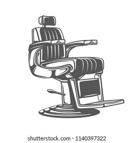 Silla de barbero aislada en fondo blanco. Elemento de diseño. Ilustración del vector