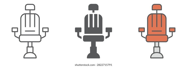 Barber chair line icon, barber and interior, arm chair sign, vector graphics, a linear pattern on a white background, eps 10.