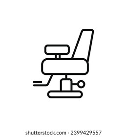 Barber chair line icon isolated on white background