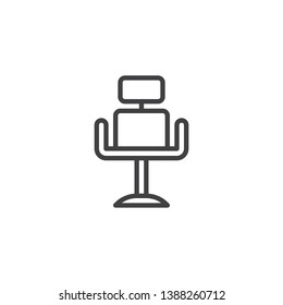 Barber chair line icon. linear style sign for mobile concept and web design. barbershop armchair outline vector icon. Symbol, logo illustration. Pixel perfect vector graphics