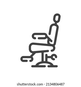 Barber chair outline icon. Vector illustration.
